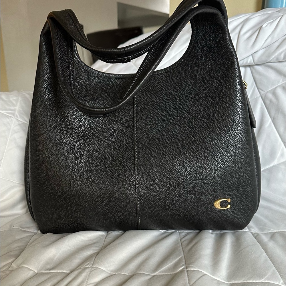 Coach Black Shoulder Bag with Gold Logo